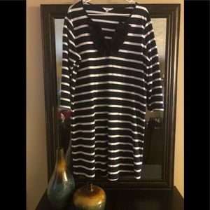 Navy Blue & White Dress